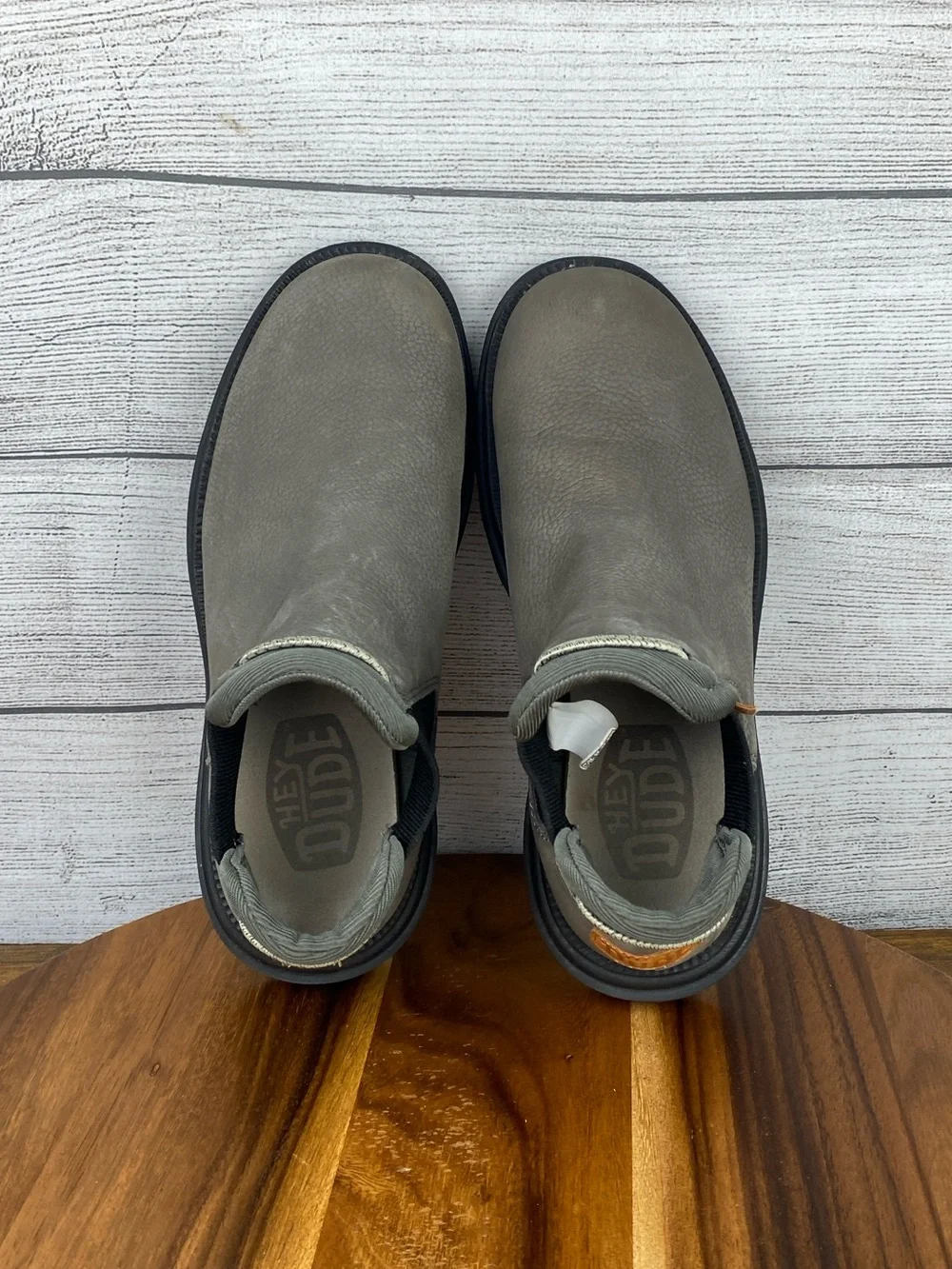 Hey Dude Branson Boot Grey Craft Leather Lightweight Chelsea Style Men’s Size 7